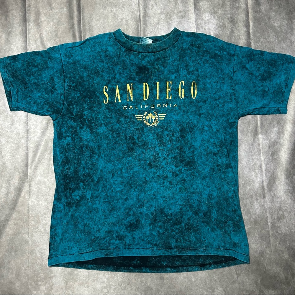 San Diego California  T Shirt Vintage Size XL  Blue Gold  single stitched